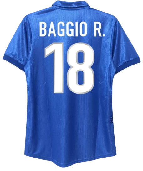 RETRO 1998 BAGGIO R 18 ITALY HOME SOCCER JERSEY