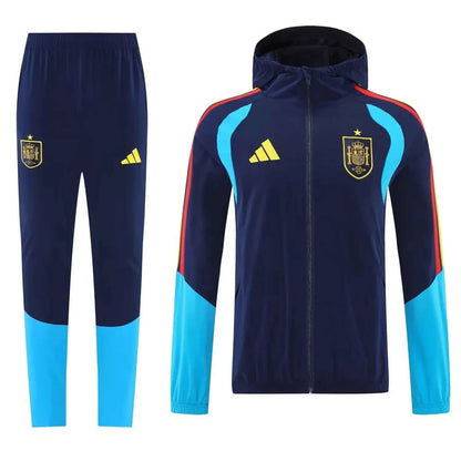 Spain Blue 25-26 Windbreaker Hooded Tracksuit